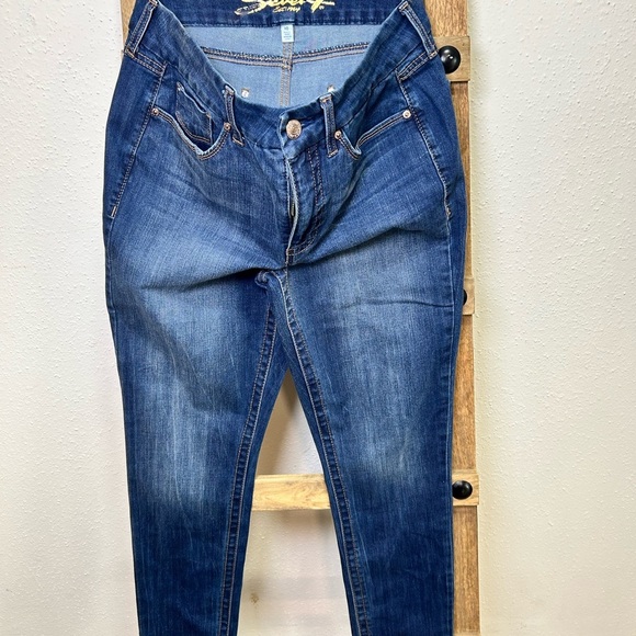 Seven7 Dark Blue Skinny Jeans - Picture 3 of 5